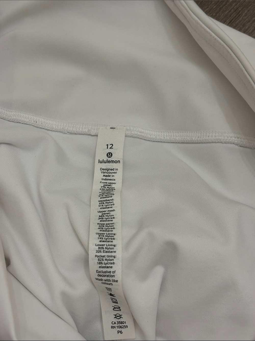 lululemon Wunder Under White High-rise Lace 25”Leggings size 12 - Picture 7 of 8